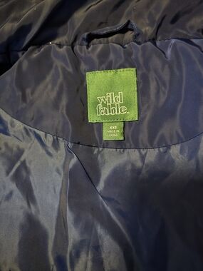 Wild Fable Blue Cropped Puffer Vest Full Zip Mock Neck Size XXS